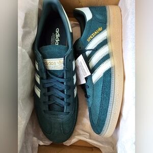 Adidas Handball Spezial Teal and White Sneakers